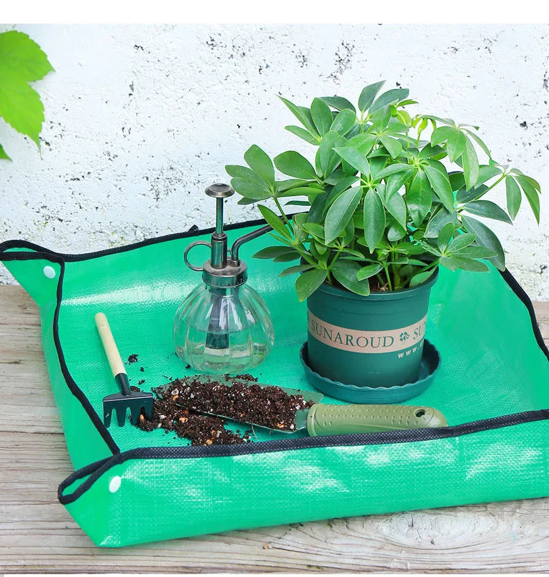 Waterproof Plant Pot Mat, Indoor Garden Mat With Work Gloves, Foldable Houseplant Succulent Pot Mat, Indoor Plant Mat, Portable - ALPENZO