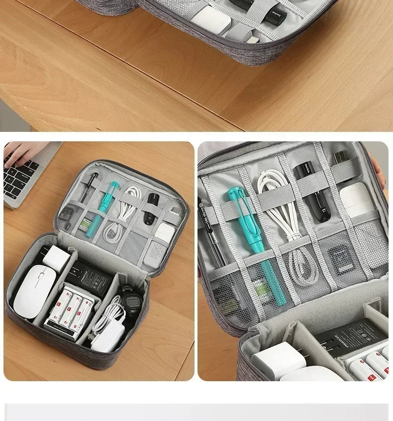 Handheld Digital Bag Multifunctional Large Capacity Moistureproof Mesh Earphone Charger Data Cable USB Travel Protective Case1PC ALPENZO