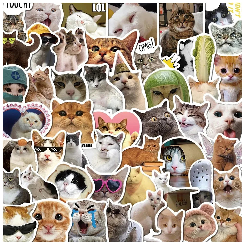 10/30/50PCS Kawaii Love Cat PVC Sticker Aesthetic Children's Korean Decoration Scrapbooking Stationery School Supplies for Kids ALPENZO