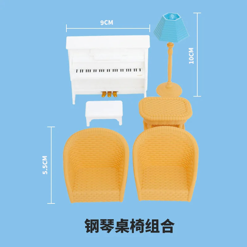 miniature items dollhouse furniture accessories living room bedroom supermarket shopping games family interaction doll kids toys ALPENZO