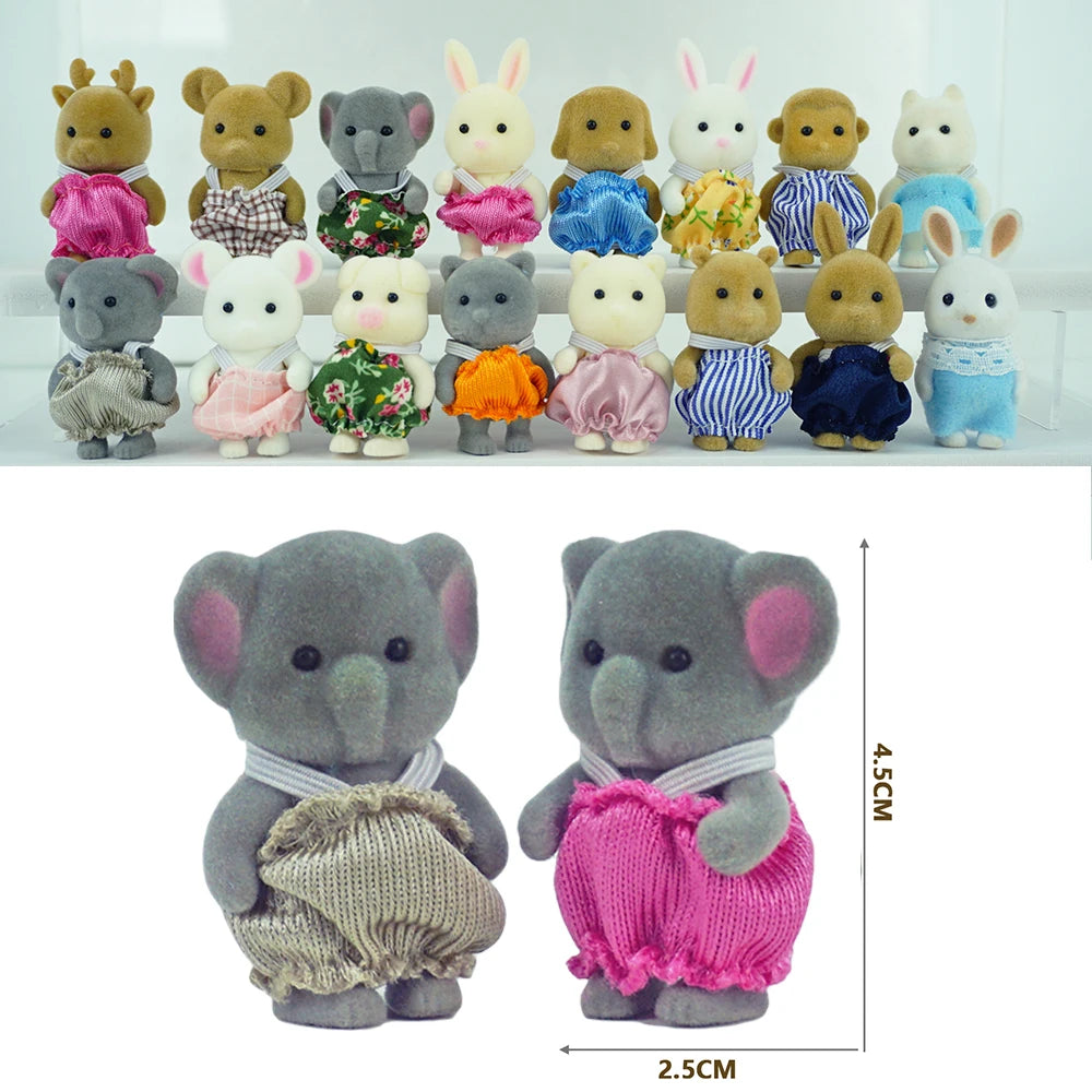 Dollhouse 1:12 Scale Forest Family Bunny Duck Reindeer Baby Animal Living Room Set Miniature Furniture Pretend Play Girls Gifts ALPENZO