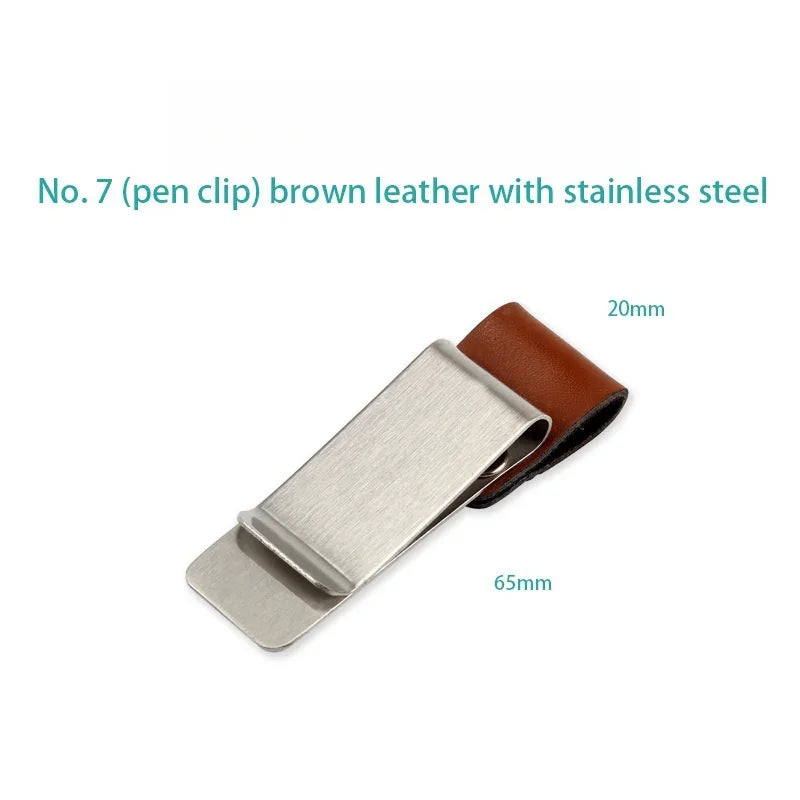 Vintage Brass Notebook Metal Pen Clips PU Leather Pen Holder Loose Leaf Dairy Memo Clip Bookmarks Journal Planner Pencil Holder ALPENZO