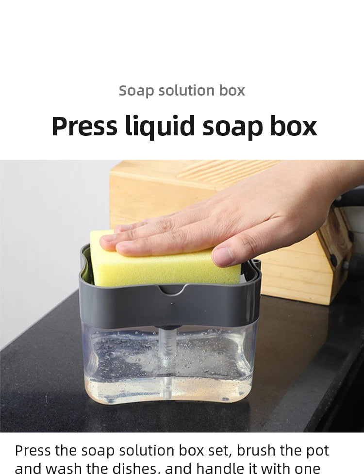 Kitchen Detergent Press Portable Soap Dispenser Pak Clean Cloth Dishwashing Pot Soap Dispenser Cleaning Tool - ALPENZO