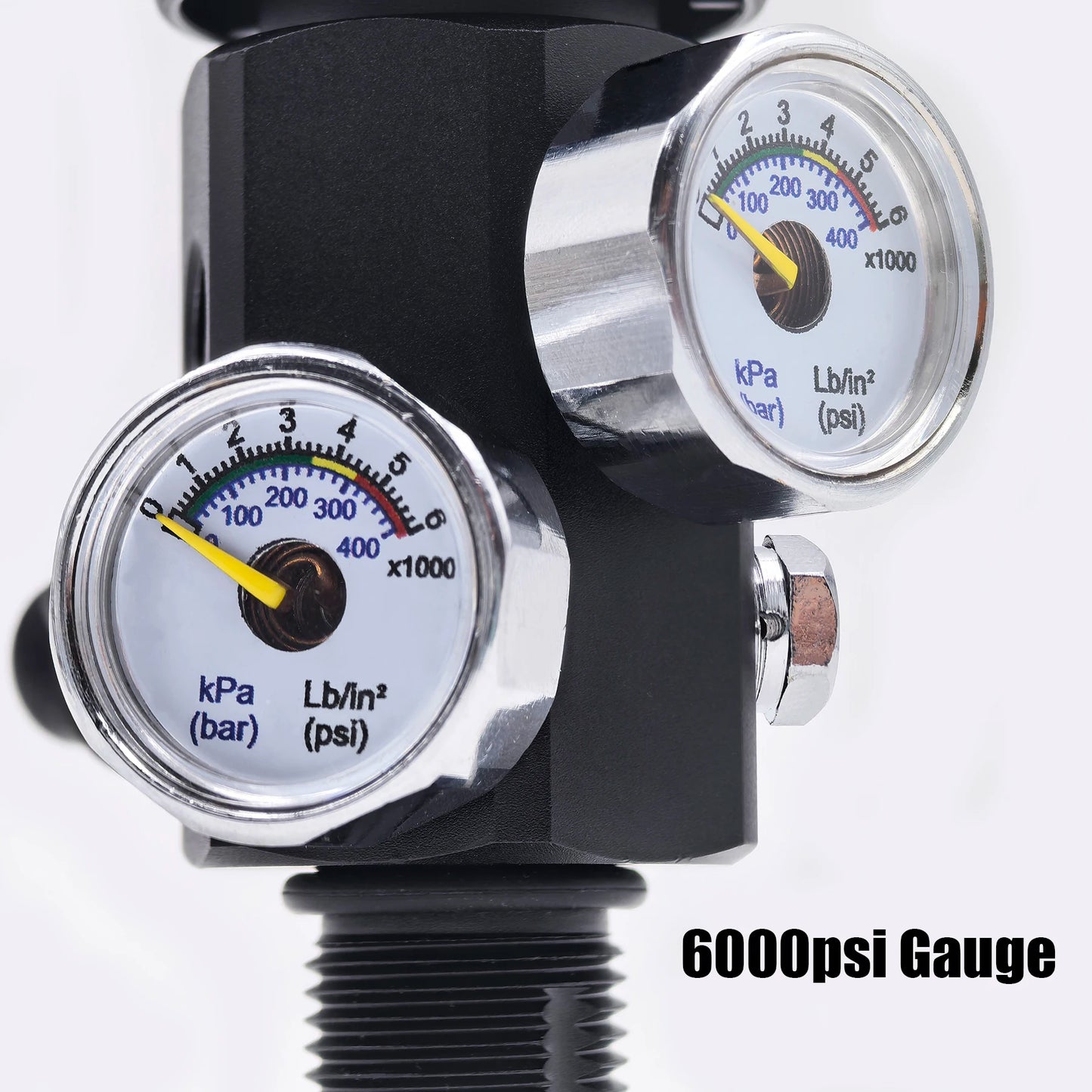 DIN Valve Fill Station Adapter 4500psi/300bar with 20inches Hose Dual Gauge for Charging Scuba Tank Diving
