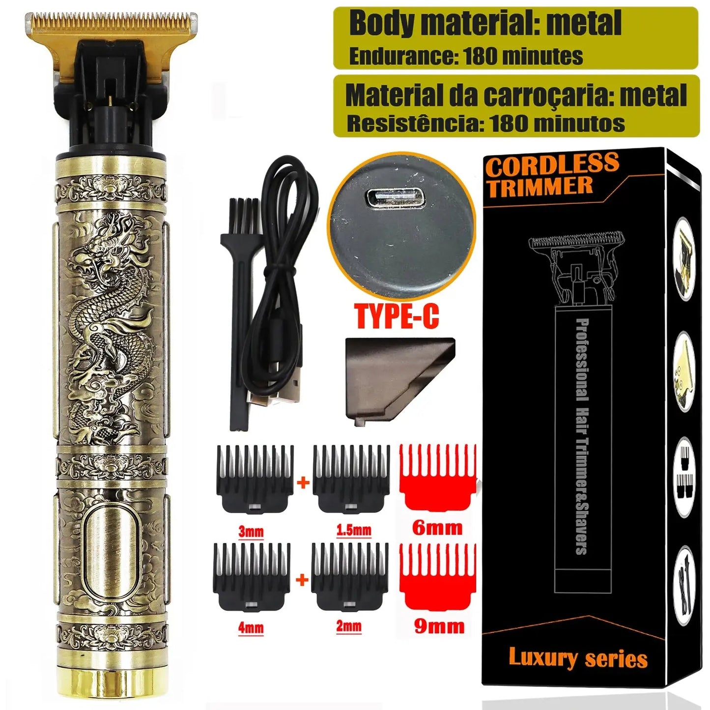 OHS Electric Hair Clipper Professional USB Cordless Clipper Professional Beard Trimmer Haircut Grooming Kit Hair Cutting Machine - ALPENZO