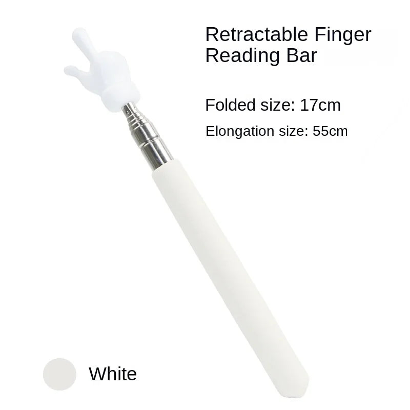 Retractable Teacher Pointer Finger Design StainlessSteel Telescopic School Teaching Pointer Stick Teacher Supplies for Classroom ALPENZO