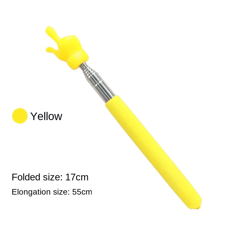 Retractable Teacher Pointer Finger Design StainlessSteel Telescopic School Teaching Pointer Stick Teacher Supplies for Classroom ALPENZO