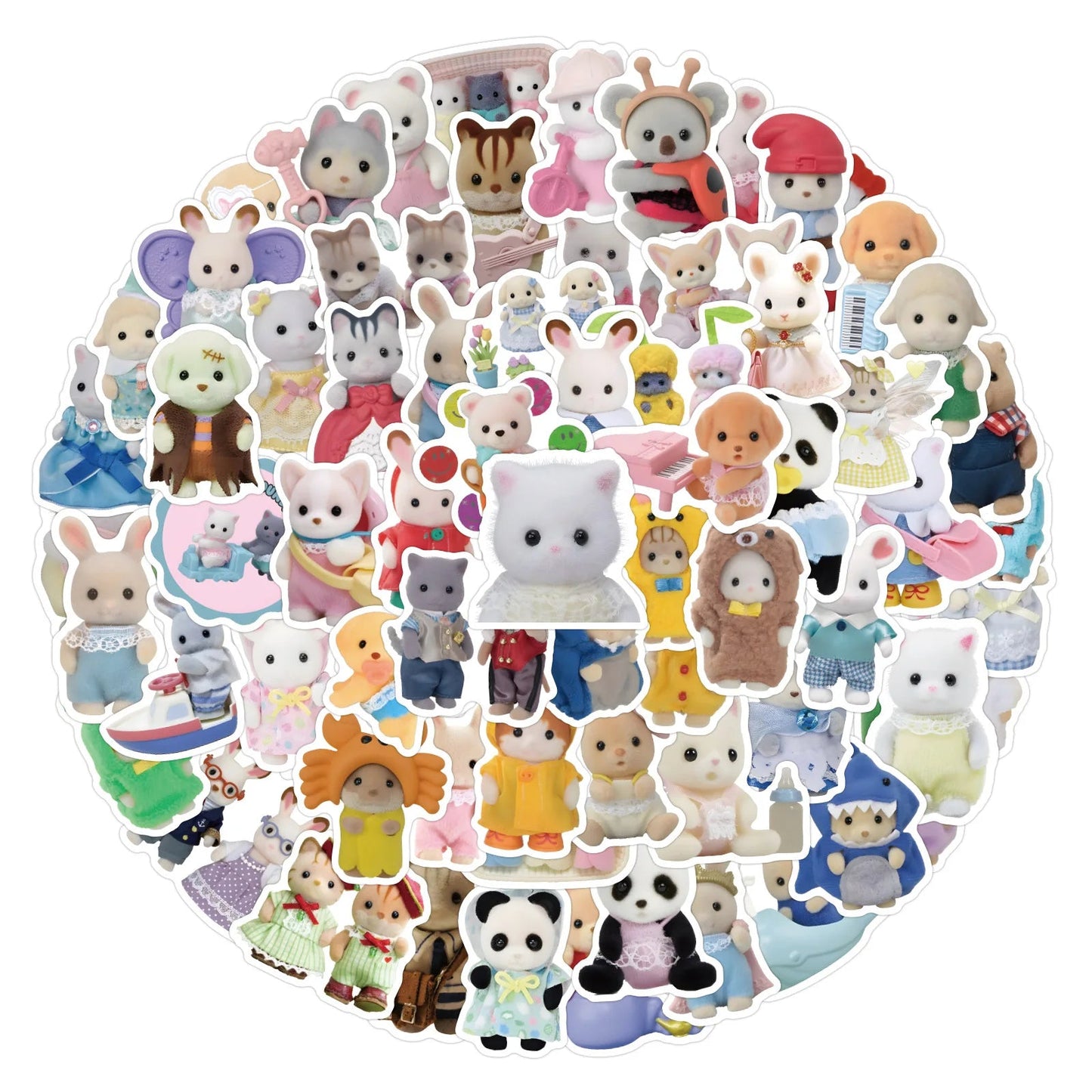 60/120PCS Forest Family Easter Bunny Reindeer Panda Animal Stickers Gift Children's DIY toy stickers Pack Waterproof ALPENZO