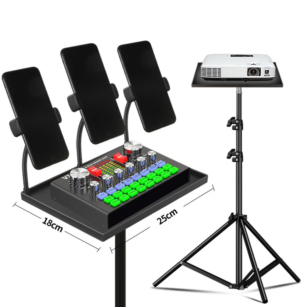 Projectors Tray Tripod Stand Sound Card Projectors Tray Platform Holder Black Plastic 1/4in Screw Adapter