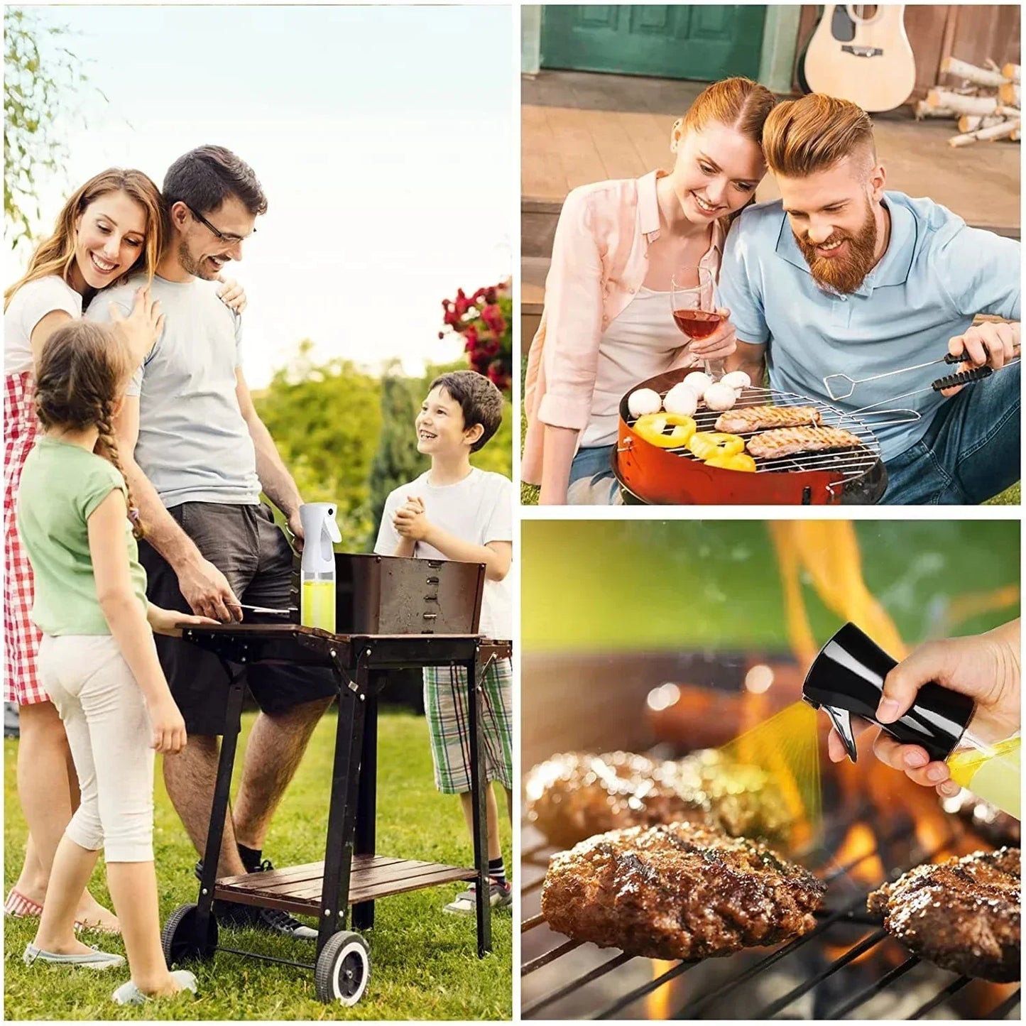 Kitchen Oil Spray Bottle Cooking Olive Oil Sprayer 200/300/500ML Pneumatic Spray Bottle Fitness Barbecue Spray Oil Dispenser - ALPENZO