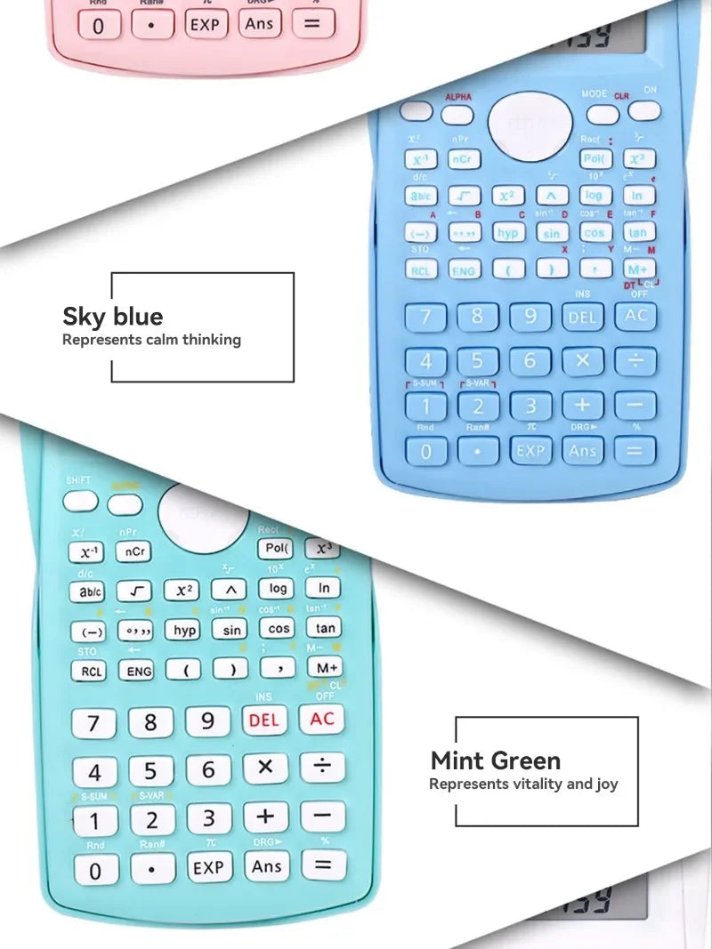 Multifunctional Scientific Calculator Student Simple Portable Big Screen Function Calculator Stationery School Office Supplies ALPENZO