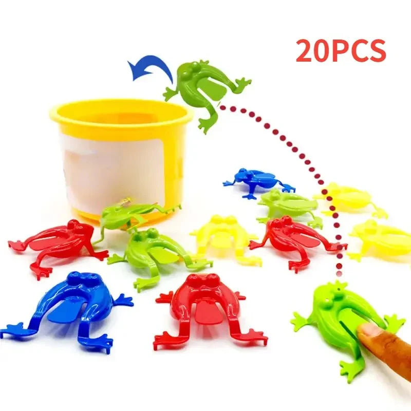 20pcs Solid Color Jumping Frog Plastic Bouncing Frog Jumping Frog Children Educational Toy,Gift for Kids Party Favors, Birthday ALPENZO
