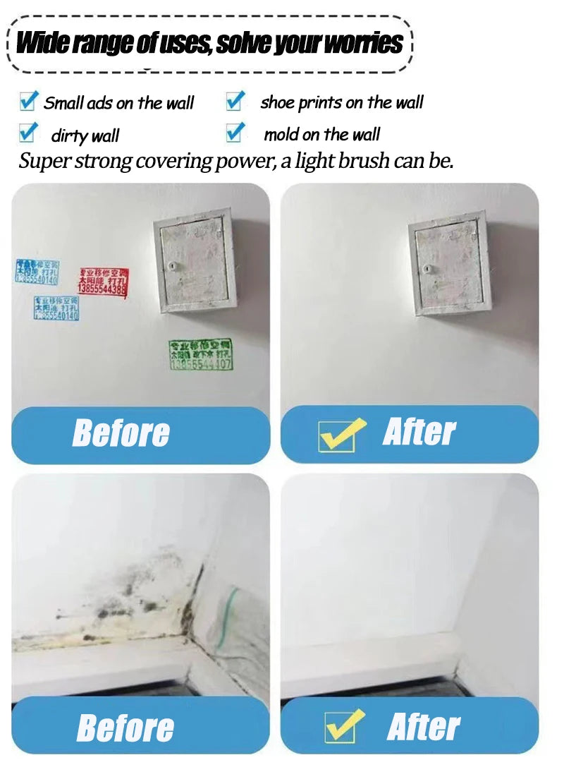 100g White Pink Wall Small Roller Brush Paint Interior Wall Repair Household Wall Graffiti Repair Environmental Protection Paint - ALPENZO