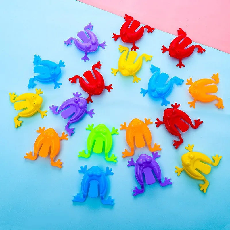 20pcs Solid Color Jumping Frog Plastic Bouncing Frog Jumping Frog Children Educational Toy,Gift for Kids Party Favors, Birthday ALPENZO