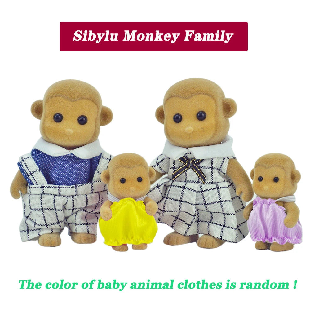 Rabbit Doll 1/12 Micro Dollhouse Reindeer Sheep Elephant Squirrel Family Kitchen Toy Miniature Furniture Set Girl Toy Gift ALPENZO
