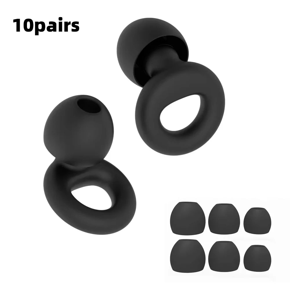 HUAK Quiet Ear Plugs for Sleep,Swim, Work– Super Soft, Reusable Hearing Protection for Noise Reduction 8 Ear Tips in XS/S/M/L