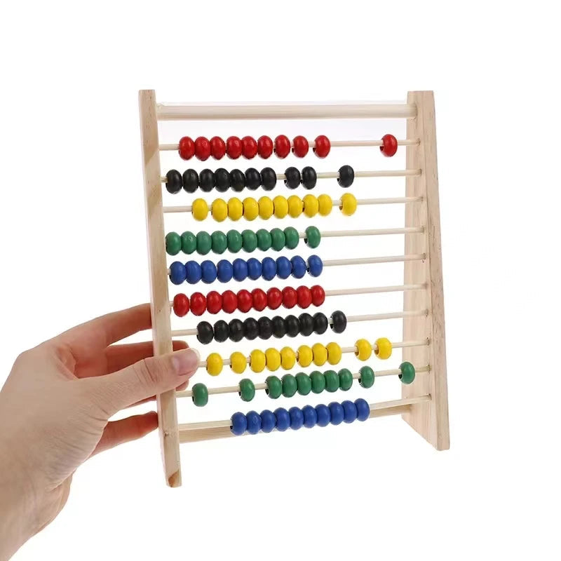 Montessori Teaching Aids Abacus Rack Children's Early Education Colorful Calculation Rack Ten Wooden Toys Back To School Gift ALPENZO