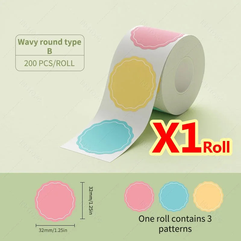 NiiMBOT B21 B1 B3S Round Label Printing Sticker Self-adhesive Thermal Waterproof Digital Number Cake Sealing Sticker Paper ALPENZO