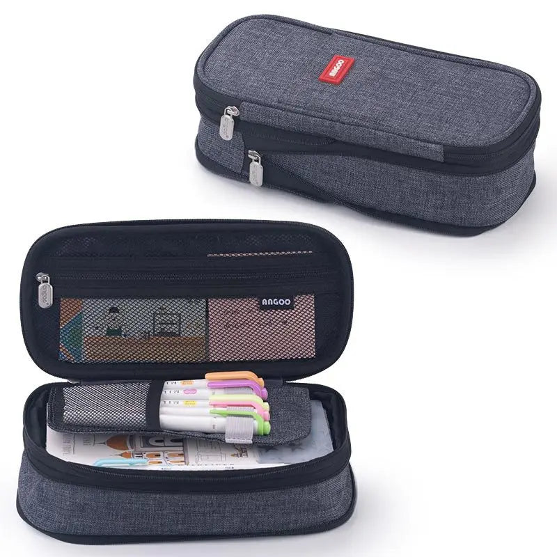 Kawaii Pencil Case Large Capacity Pen Bag Double Layer for Students Pouch Holder Box Office Stationery Back to School Supplies ALPENZO