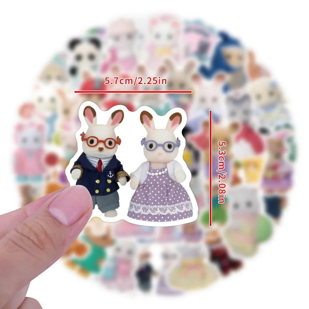 60/120PCS Forest Family Easter Bunny Reindeer Panda Animal Stickers Gift Children's DIY toy stickers Pack Waterproof ALPENZO