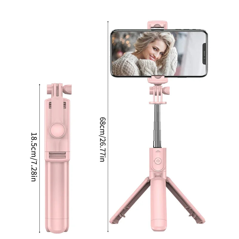 Wireless Selfie Stick Tripod Stand with Detachable Remote for iPhone Mobile Phone Tiktok Live Streaming - ALPENZO
