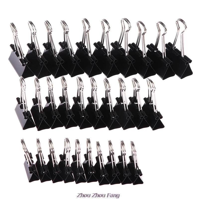 10pcs/lot Black Metal Binder Clips 19mm/ 25mm/ 32mm Notes Letter Paper Clip Office Supplies Binding Securing ALPENZO