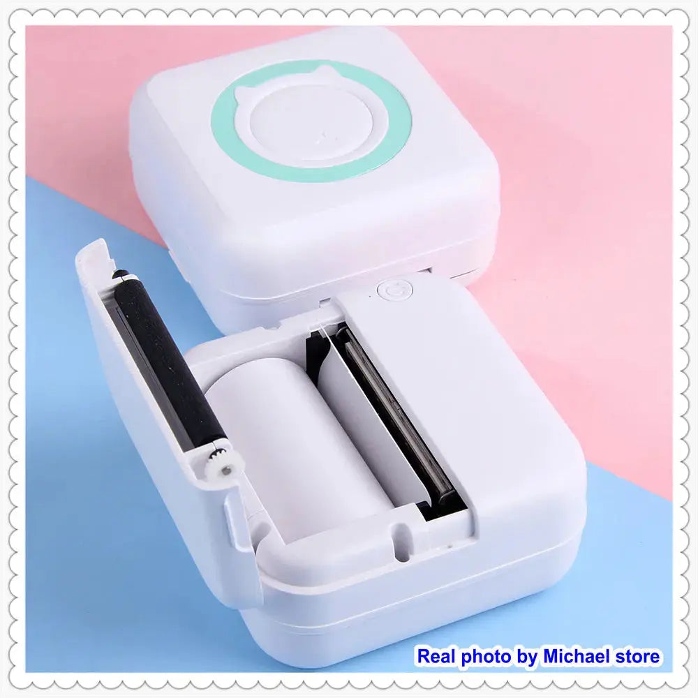 KGG Mini Portable Thermal Printer Paper Photo Pocket Thermal Printer Printing Wireless BT Connect Printers 200dpi Photo Lable - ALPENZO