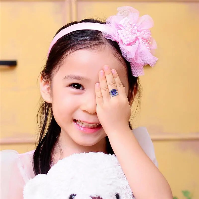 12/36 Pcs Adjustable Alloy Baby Girl Rings with Heart Shaped Box Cartoon Mix Finger Jewellery Rings Kid Girls Toys Random Color ALPENZO