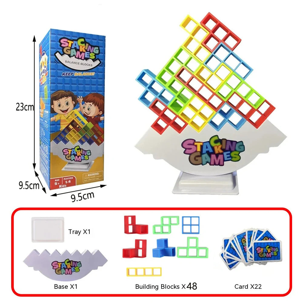 Building Block Brick Toy Balance Stacked Tetra Tower Game Swing High Russian Building Blocks Stack Kid Desktop Toy ALPENZO