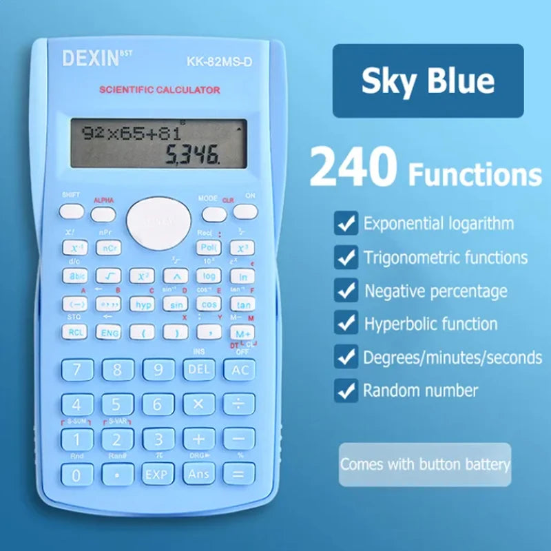 Multifunctional Scientific Calculator Student Simple Portable Big Screen Function Calculator Stationery School Office Supplies ALPENZO
