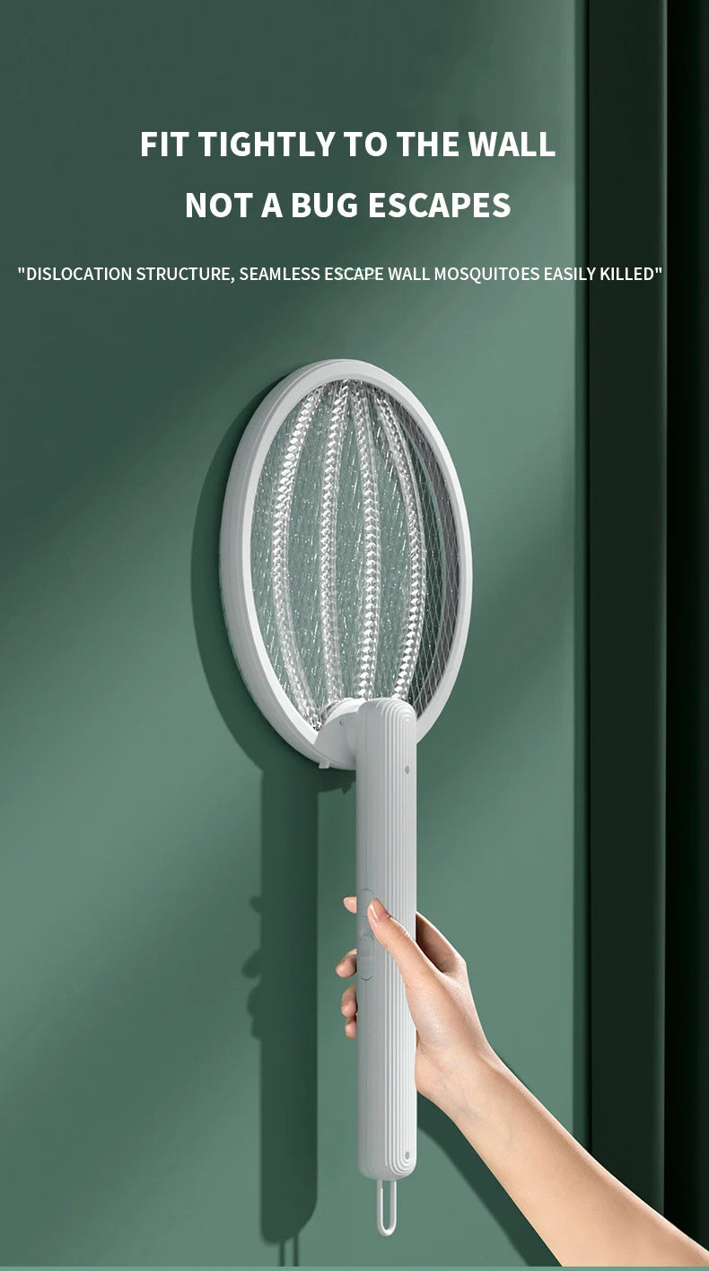 Clearance_Foldable Electric Mosquito Killer Fly Swatter Trap USB Rechargeable Mosquito Racket Insect Killer with UV Light Bug Za - ALPENZO