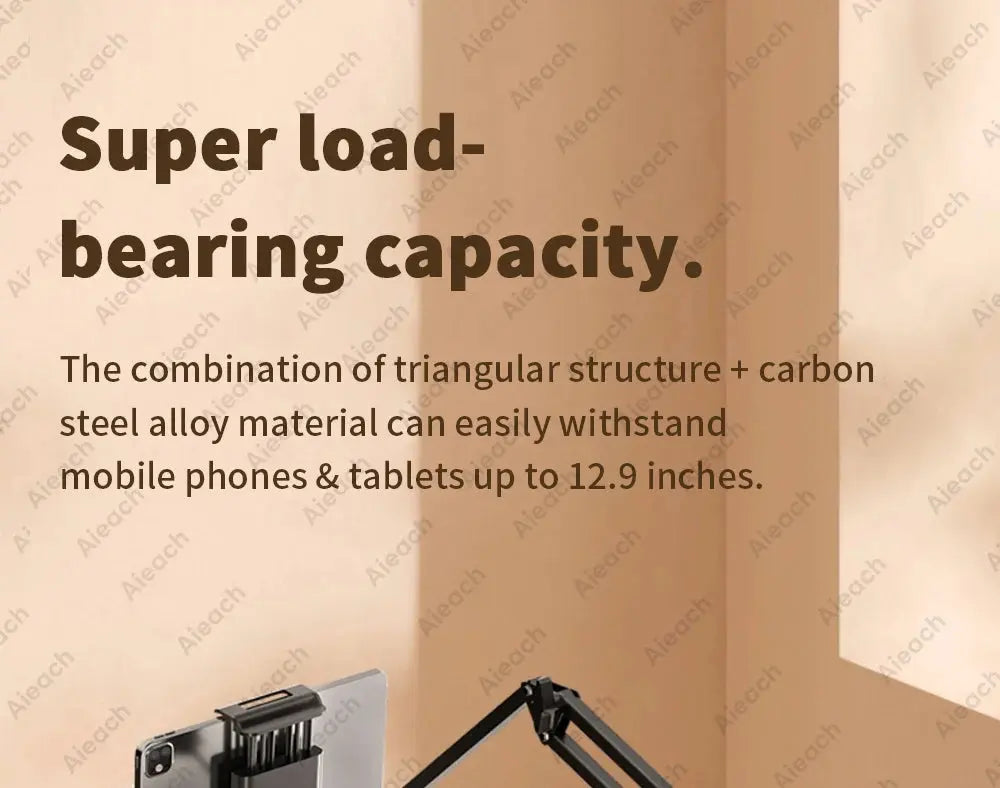 Tablet Holder for Bed with Long Metal Arm iPad Stand Tablet Bracket 360° Rotating Bed Phone Mount for 4.5~12.9 inch Phone Tablet - ALPENZO