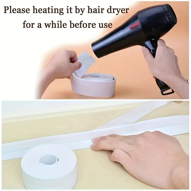 PVC Sealing Strip Tape Bathroom Bath Toilet Caulk Tape Self Adhesive Waterproof Mildew Proof Tapes For Kitchen Sink Wall Corner - ALPENZO