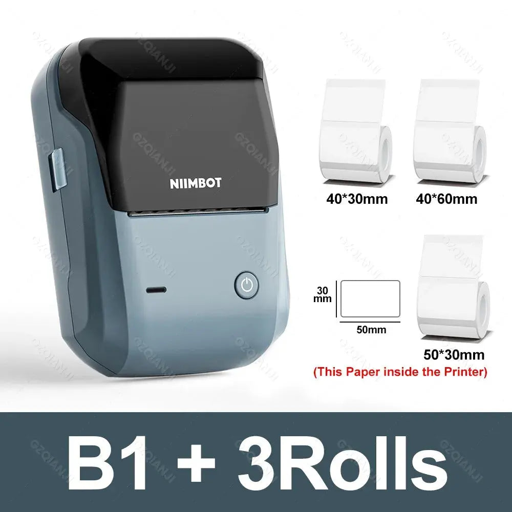 NIIMBOT B1 Portable Thermal Printer With Tapes 2 Inch Adhesive Label Machine Mini Bluetooth Sticker Maker Waterproof Labels Roll - ALPENZO
