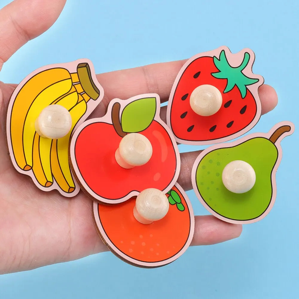 Children Hand Scratch Board Baby Montessori Early Education Fruit Cognitive Puzzle Toy ALPENZO