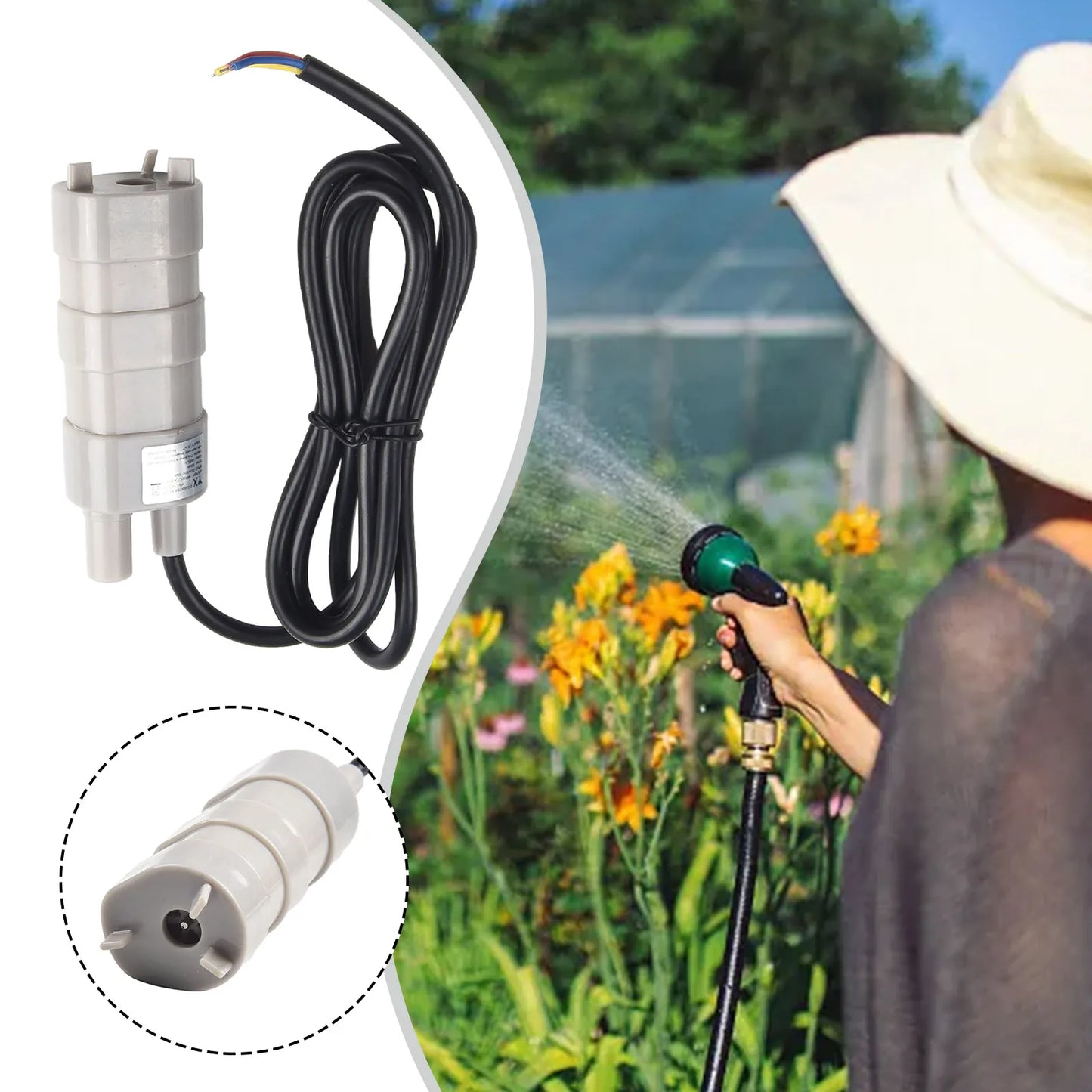 1000L/H 12V Submersible Multifunctional Pump Water Pump High Flow Three-wire Water Pump Fit For Garden Sprinklers Lawn Motorhome - ALPENZO
