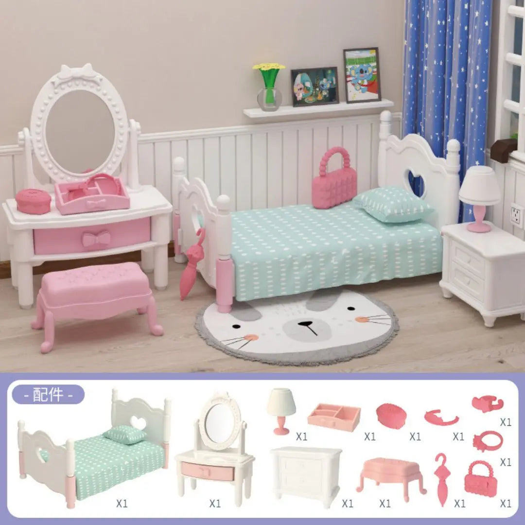 miniature items dollhouse furniture accessories living room bedroom supermarket shopping games family interaction doll kids toys ALPENZO