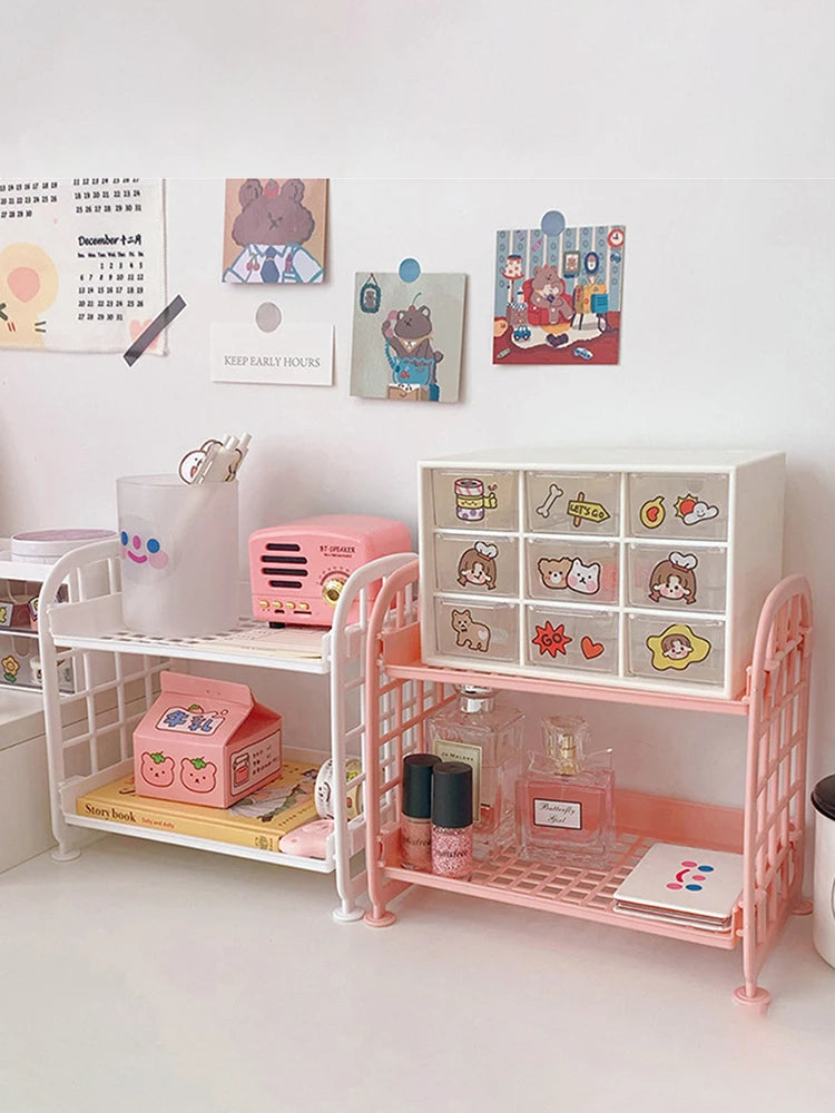 1PC High Appearance Horizontal Desktop Storage Shelf Simple Multi-storey Dormitory Storage Shelf Computer Office Available ALPENZO