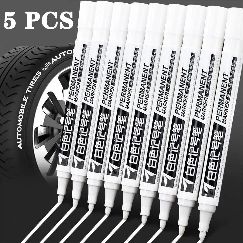 White Marker Pens set 2.0mm Oily Waterproof White Gel Pen DIY Graffiti Sketching Marker Stationery Writing School Supplies brush ALPENZO