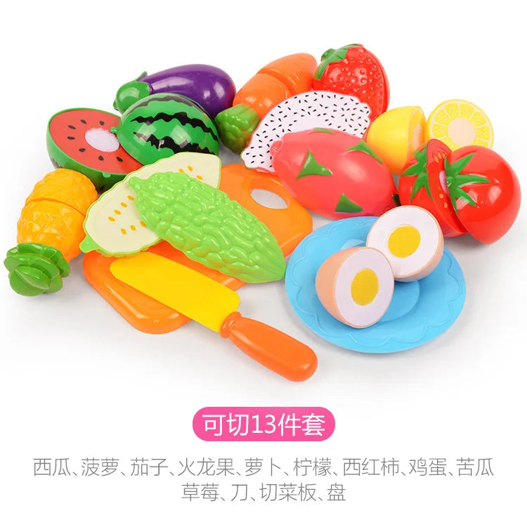 3-6 Years Old Child Vegetables and Fruits Children's Kitchen Toys Set Puzzle Early Education Children's Play House Toys Girl Toy ALPENZO