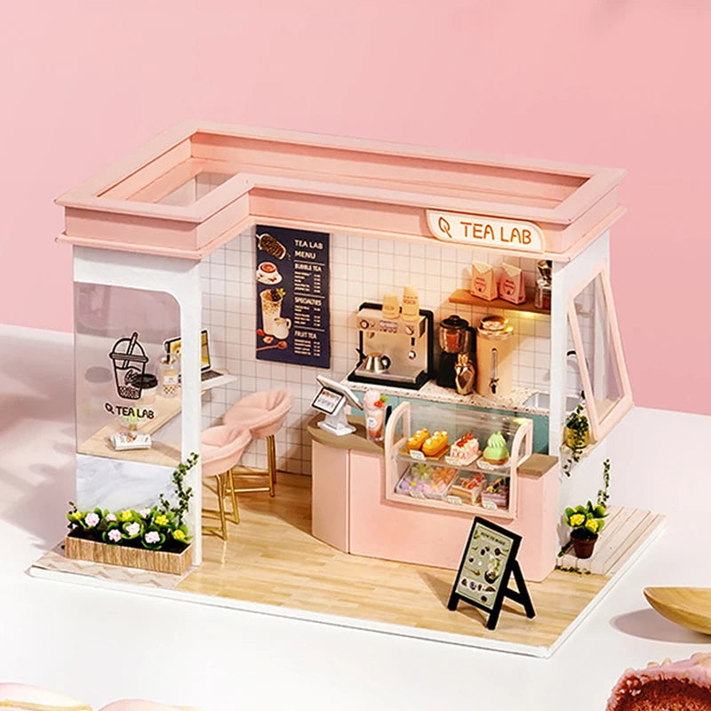 Wooden Miniature Doll House DIY Small House Kit 3D Puzzle Assemble Building Model Home Bedroom Decoration With Furniture Gifts ALPENZO