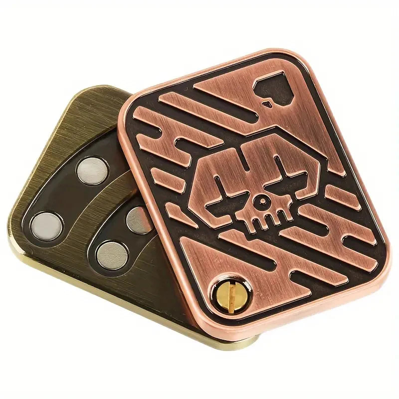 KK AA Fidget Slider Metal Skull Push Slider Stress Relief Toy Anti Stress EDC Top Spinning Poker Toys Adults Gifts ALPENZO