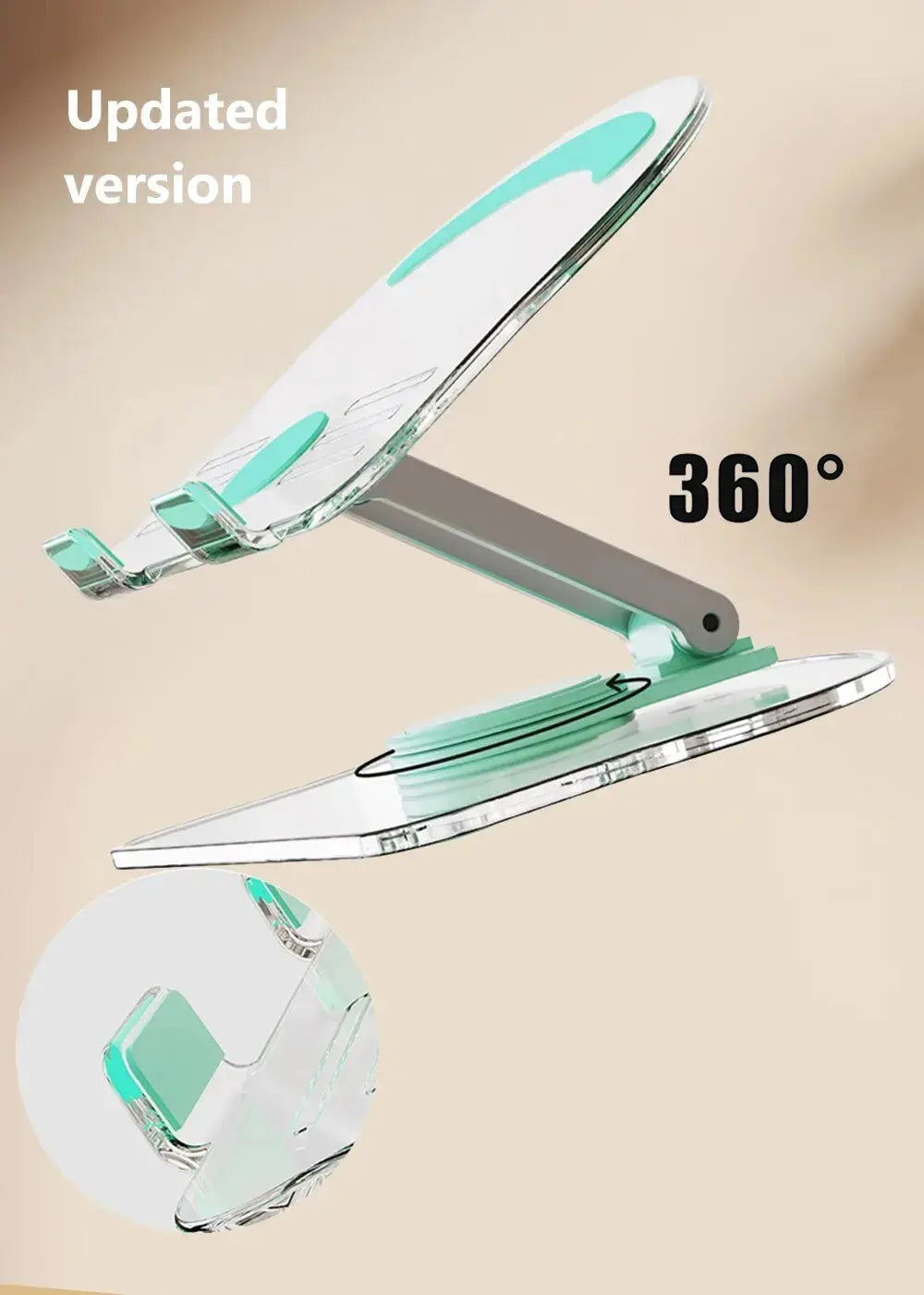 Transparent Rotating Stand Acrylic Plate Desktop Mobile Phone Tablet Universal Live Folding Adjustment Computer Support Stand - ALPENZO