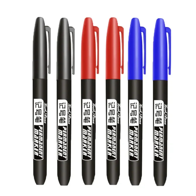 Permanent Marker Pen Drawing Markers Black Blue Red Waterproof Ink Sketch Pens Stationery Art School Supplies For Glass Metal ALPENZO
