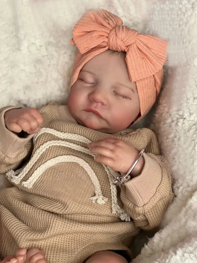 17inch Levi Reborn Baby Doll Already Painted Finished Sleeping Newborn Baby Size 3D Skin Visible Veins Collectible Art Doll ALPENZO