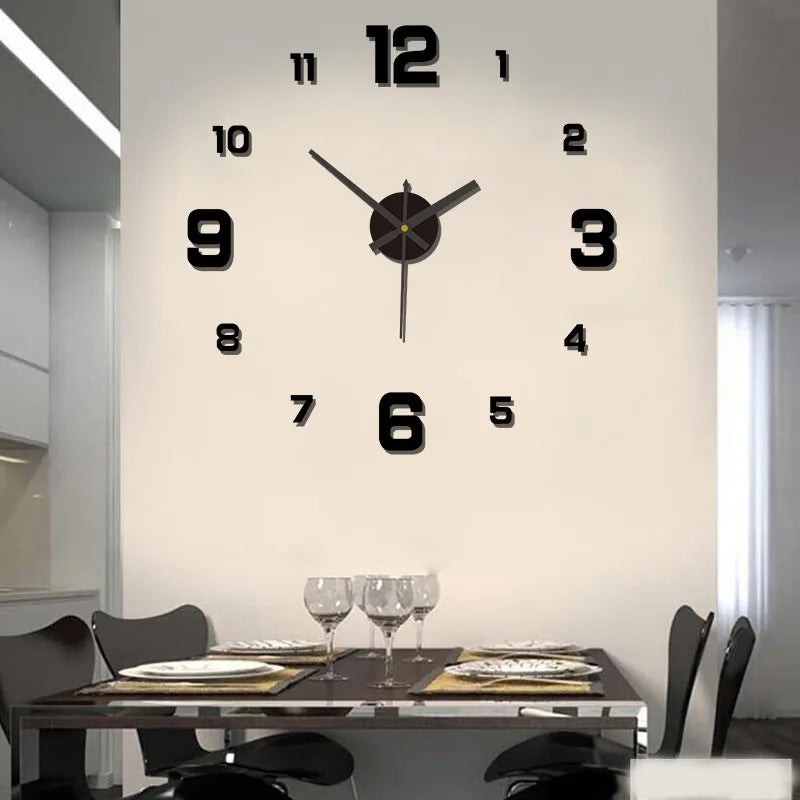 New 3D Acrylic Mirror Wall Clock Sticker for 40CM Fashion DIY Quartz Clocks Watch Home Decoration Living Room Stickers - ALPENZO