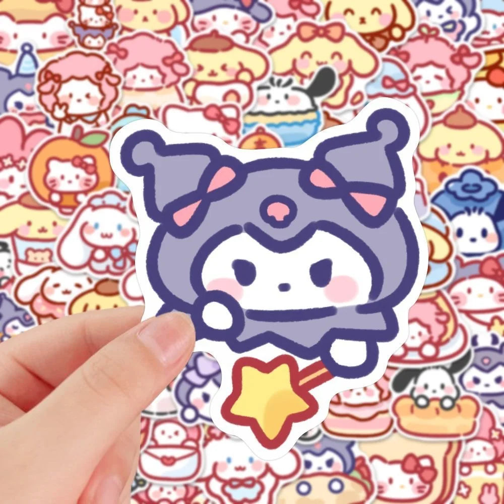 100pcs Cute Cartoon Sanrio Stickers My Melody Kuromi Handbag Decoration Stickers Cinnamoroll Children's Gift Sticker Bag ALPENZO