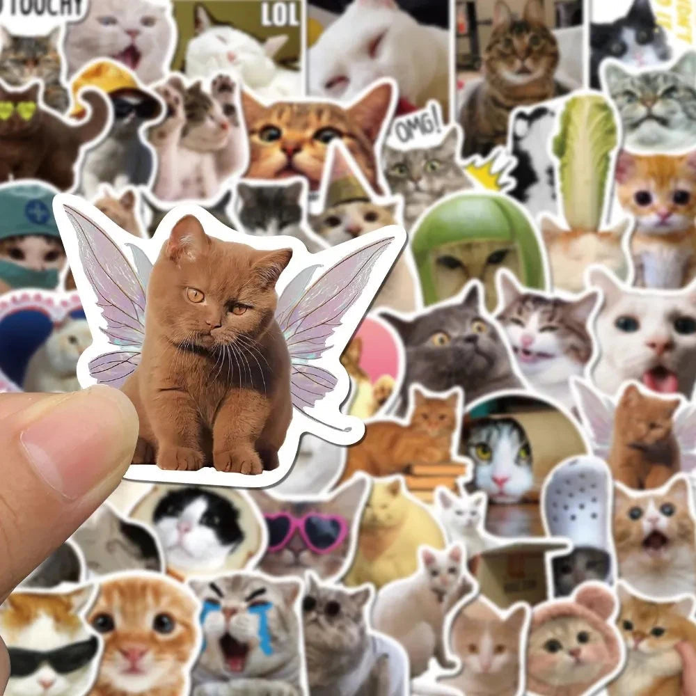 10/30/50PCS Kawaii Love Cat PVC Sticker Aesthetic Children's Korean Decoration Scrapbooking Stationery School Supplies for Kids ALPENZO