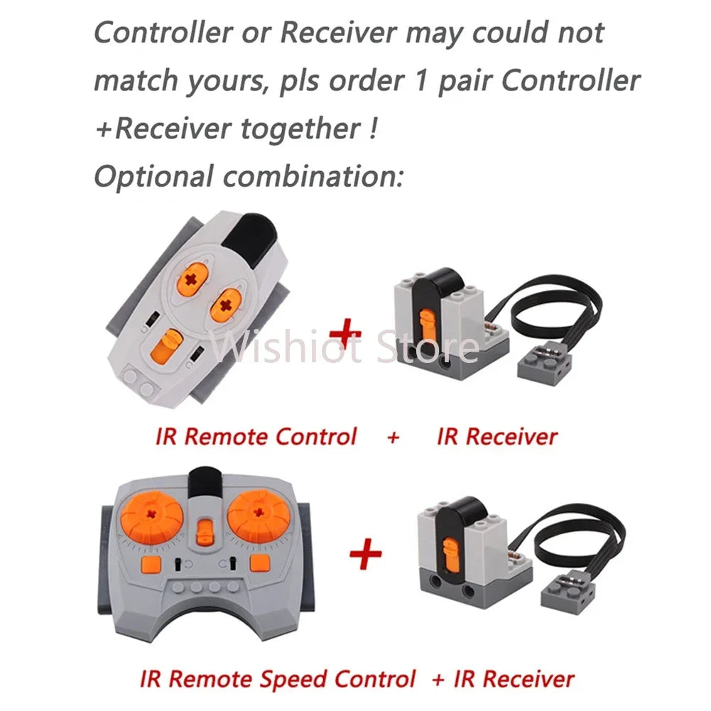 Technical MOC Power Functions Parts M L XL Servo Motor Train Buggy Motor IR Remote Compatible With Legoeds 8881 8883 5292 8886 ALPENZO