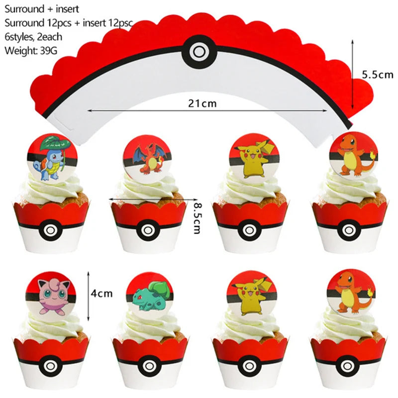 Cartoon Pikachu Theme Birthday Party Disposable Tableware Set Balloons Decorations Photo Props Background Pokemon Party Supplies ALPENZO
